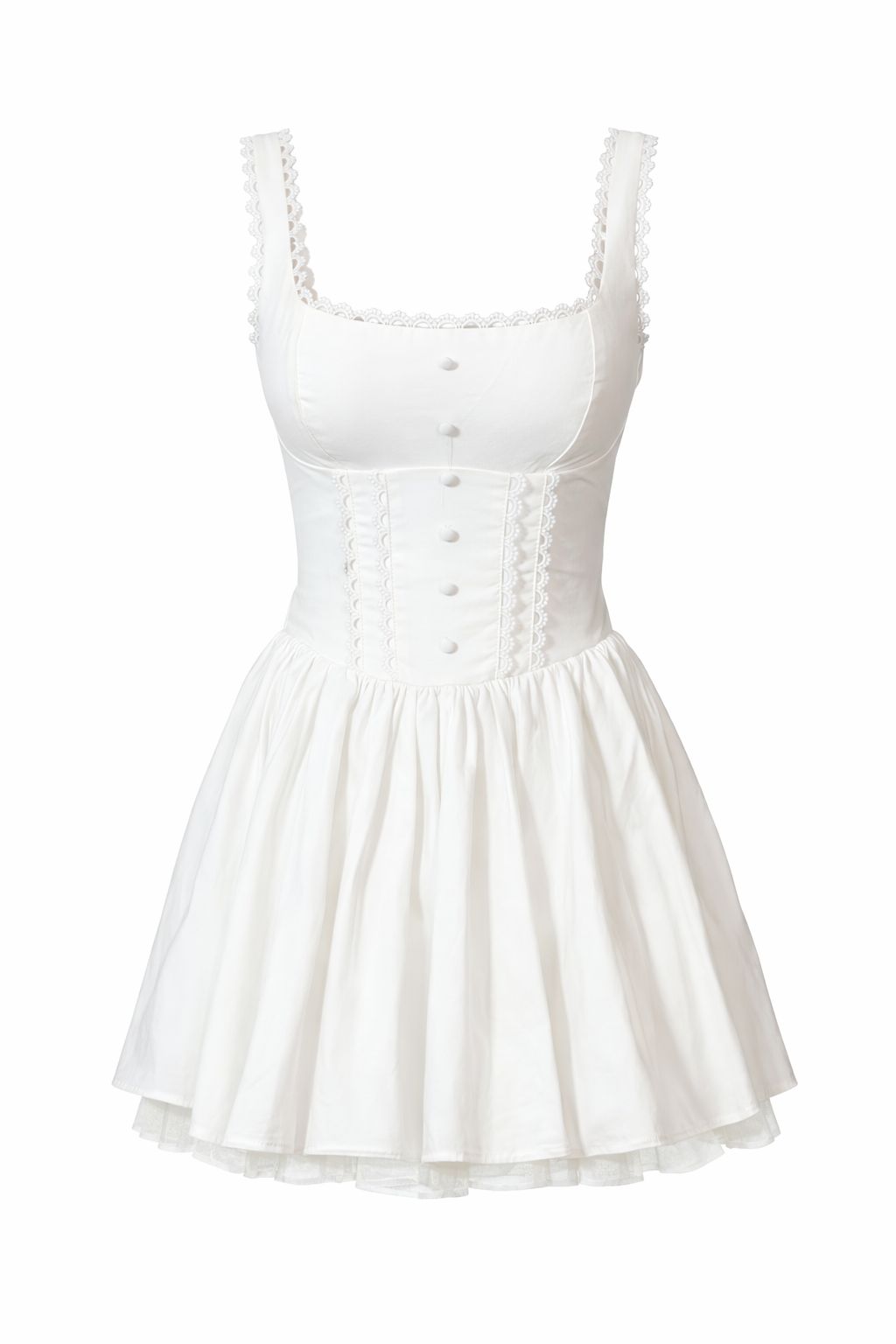 Vestido blanco corto delicado - Bloom Elegance