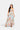 Vestido Azul largo con escote cruzado y estampado floral.