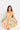 Vestido Coralia corto con escote recto y estampado tropical.
