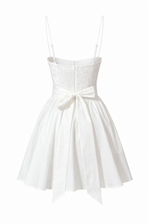 Vestido blanco corto delicado - Bloom Elegance