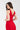 Vestido Largo Rojo Ajustado con Abertura